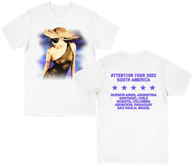 Polera Blanca Shades Tour Hombre - Miley Cyrus